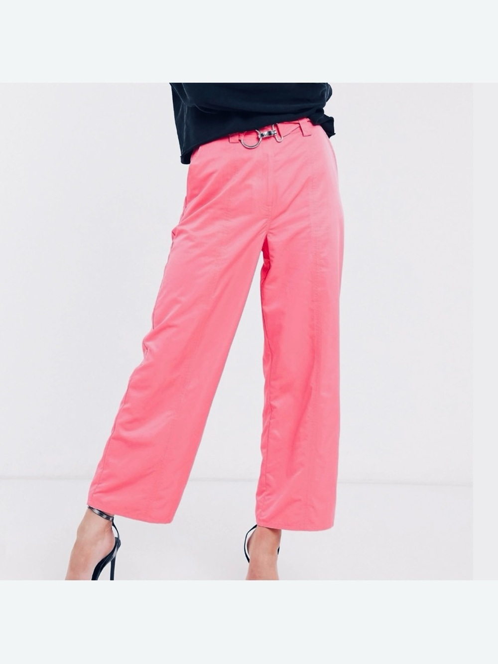 ASOS Neon Pink Straight-Leg Trousers • NWT • Sz 8